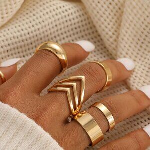 Jewelry | 25 Pcs Gold Knuckle Ring Set For Women Chunky Stackable ...